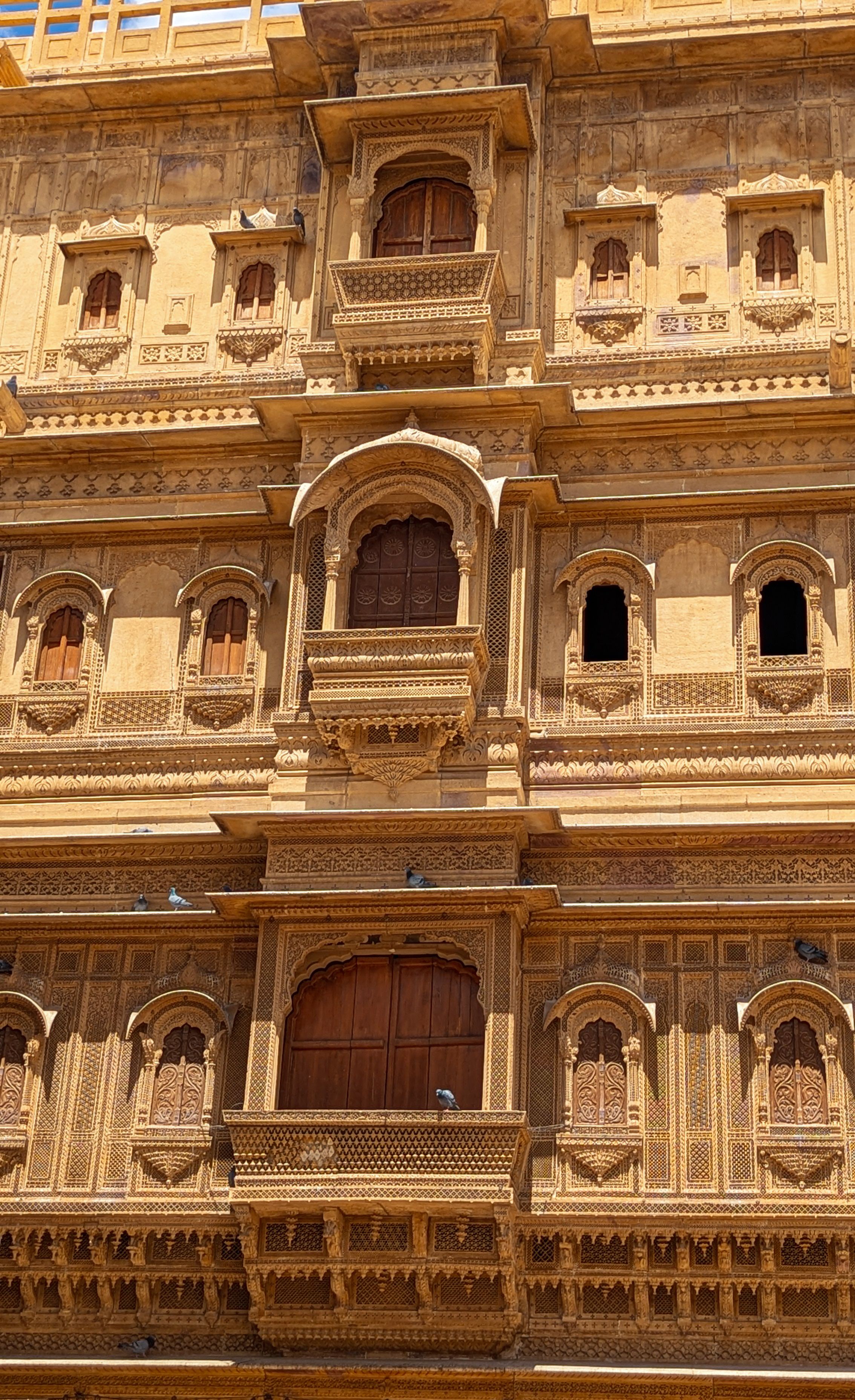 Traditional jharokha window with lattice base