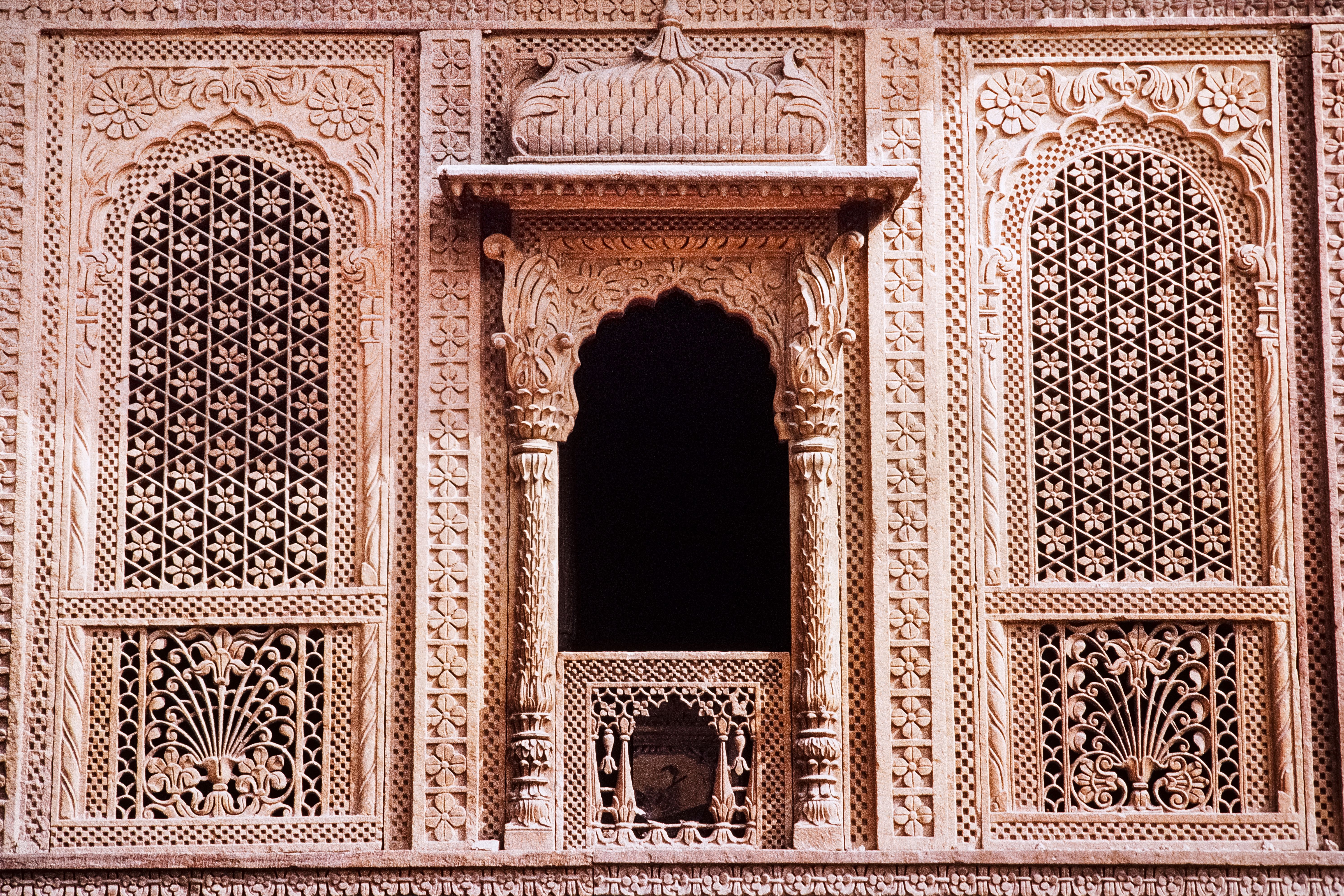 Stone base and column relief